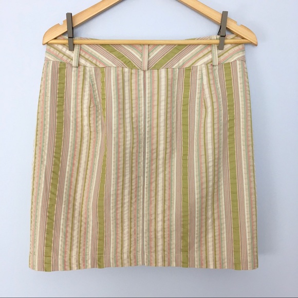 Cabi 308 Seersucker Striped Pencil Skirt - Picture 3 of 5